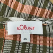 Vorschaubild 4 von Damen Freizeitkleid Gr. 40/L Kariert Grün Orange Viskose