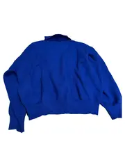 Vorschaubild 4 von Damen Pullover Polokragen Blau Gr. L Oversized Strickpullover