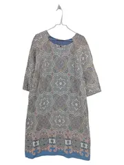 Vorschaubild 1 von Damen Sommerkleid Gr. 42/XL Paisley Bohemian Viskose Mehrfarbig