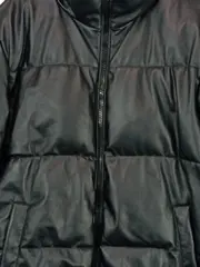 Vorschaubild 2 von Steppjacke Damen Gr. 40 L Schwarz Kunstleder Puffer Jacke Winter Urban