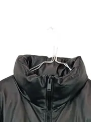 Vorschaubild 4 von Steppjacke Damen Gr. 40 L Schwarz Kunstleder Puffer Jacke Winter Urban