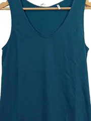 Vorschaubild 2 von Damen Top Tanktop Gr. 40/L Petrol gestreift Raffung