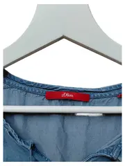 Vorschaubild 6 von Damen Bluse Jeansoptik Gr. 38 M Blau Lyocell Ärmellos