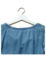 Vorschaubild 5 von Damen Bluse Jeansoptik Gr. 38 M Blau Lyocell Ärmellos