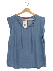 Vorschaubild 1 von Damen Bluse Jeansoptik Gr. 38 M Blau Lyocell Ärmellos