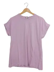 Vorschaubild 1 von Damen T-Shirt Gr. L 42 Lila Baumwolle Casual Kurzarm