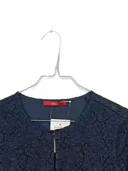 Vorschaubild 3 von Strickjacke Damen Gr. 36 Blau Elegant Spitze Festlich 3/4 Arm