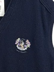 Vorschaubild 2 von Herren Pullunder Strickweste Gr. 54 XXL Blau V-Ausschnitt Logo