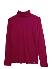 Vorschaubild 1 von Damen Rollkragenpullover Pink Gr. S Langarm Basic Viskose