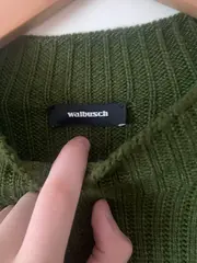 Vorschaubild 5 von Herren Strickpullover Gr. 56 Oliv Merinowolle Rippstrick
