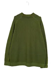 Vorschaubild 1 von Herren Strickpullover Gr. 56 Oliv Merinowolle Rippstrick