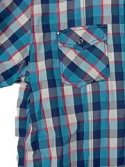 Vorschaubild 2 von Herren Freizeithemd Kurzarm Kariert Blau Gr. XL Baumwolle