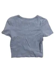 Vorschaubild 4 von Damen Crop T-Shirt Kurzarm Hellblau Gr. S Basic Baumwolle