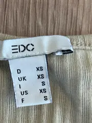 Vorschaubild 5 von EDC Damen Strickjacke Cardigan Rippstrick Gr. 34 XS Beige Baumwolle Basic