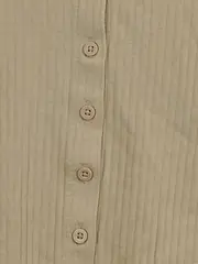 Vorschaubild 2 von EDC Damen Strickjacke Cardigan Rippstrick Gr. 34 XS Beige Baumwolle Basic