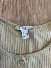 Vorschaubild 4 von EDC Damen Strickjacke Cardigan Rippstrick Gr. 34 XS Beige Baumwolle Basic