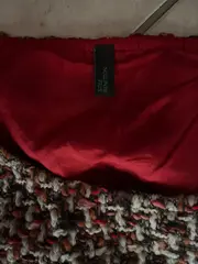 Vorschaubild 5 von BENETTON Tweed Kleid Damen S/36 Rot Beige Schwarz Business Kurzarm