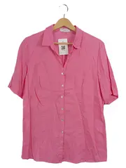 Vorschaubild 1 von Damen Hemdbluse Kurzarm Pink Gr. 40 Casual Leinen