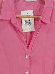 Vorschaubild 3 von Damen Hemdbluse Kurzarm Pink Gr. 40 Casual Leinen
