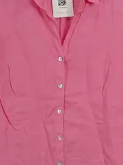 Vorschaubild 2 von Damen Hemdbluse Kurzarm Pink Gr. 40 Casual Leinen