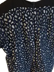 Vorschaubild 3 von Spitzenkleid Damen Blau Gr. 40 Elegant Lochmuster Festlich Kurzarm