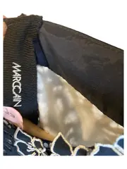 Vorschaubild 4 von Spitzenkleid Damen Blau Gr. 40 Elegant Lochmuster Festlich Kurzarm