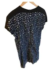 Vorschaubild 2 von Spitzenkleid Damen Blau Gr. 40 Elegant Lochmuster Festlich Kurzarm