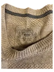 Vorschaubild 4 von Damen Pullover Gr. S Grau Lochmuster Baumwolle Strick