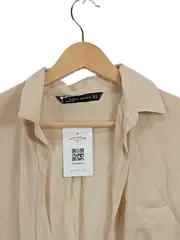 Vorschaubild 3 von Woman Hemdbluse Damen Gr. M/38 Beige Langarm Viskose Casual