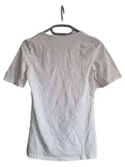 Vorschaubild 2 von Damen T-Shirt Weiß Gr. 36/S V-Ausschnitt Zierknöpfe Casual