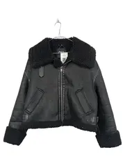 Vorschaubild 1 von Damen Lammfelljacke Aviator Jacke Schwarz Gr. S Teddyfell