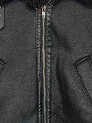 Vorschaubild 3 von Damen Lammfelljacke Aviator Jacke Schwarz Gr. S Teddyfell