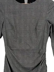Vorschaubild 3 von Bleistiftkleid Damen XS Grau Kariert Business Büro Midikleid Raffung