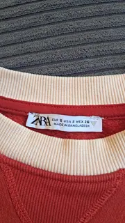 Vorschaubild 3 von Sweatshirt Damen Rot Gr. 36 S College Schriftzug Baumwolle Freizeit