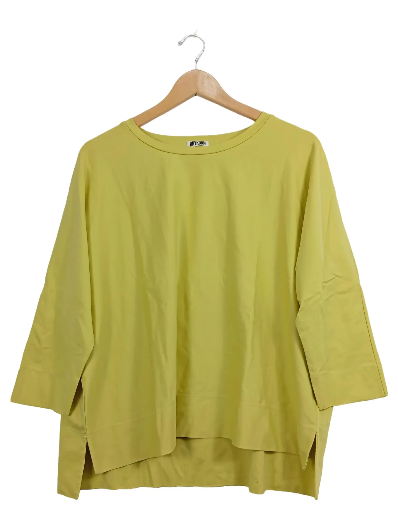 DRYKORN Damen Langarmshirt Gr. 40/L Gelb Casual Basic Shirt