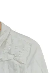 Vorschaubild 3 von Jeansjacke Damen Weiß Gr. 36 Baumwolle Stickerei Freizeit