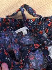 Vorschaubild 2 von Damen Stoffhose Blumenmuster Viskose Blau Gr. XS/W24 L30