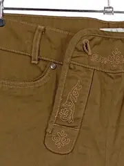 Vorschaubild 2 von Trachten Shorts Herren Gr. 50 Braun Stickerei Baumwolle