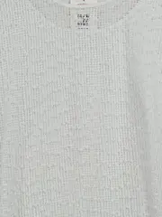 Vorschaubild 2 von Damen Shirt Netz-Optik Weiß Gr. 44 Kurzarm Casual Top