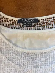 Vorschaubild 3 von Damen Shirt Netz-Optik Weiß Gr. 44 Kurzarm Casual Top