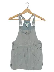 Vorschaubild 1 von Latzkleid Mädchen Gr. 132/134 Grau Gestreift Baumwolle