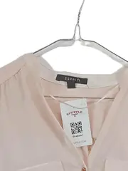 Vorschaubild 3 von Damen Bluse Langarm Gr. 38 Beige Elegant Polyester Brusttaschen