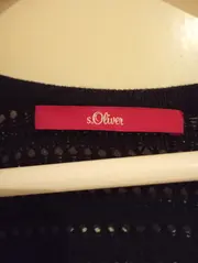 Vorschaubild 4 von Damen Strickjacke Cardigan Gr. 38/M Schwarz Baumwolle Lochmuster Casual