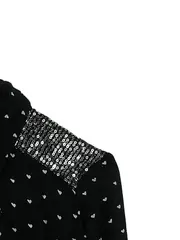 Vorschaubild 3 von Mädchen Hemdbluse Schwarz Herzen Pailletten Gr. 152 / 12 Jahre