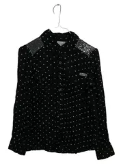 Vorschaubild 1 von Mädchen Hemdbluse Schwarz Herzen Pailletten Gr. 152 / 12 Jahre