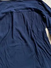 Vorschaubild 4 von Damen Bluse Langarm Baumwolle L Blau Casual Herbst Winter