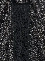 Vorschaubild 2 von Woman Tweed Top mit Spitze Damen Gr. M/38 Schwarz Elegant