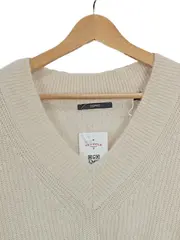 Vorschaubild 3 von Damen Pullover V-Ausschnitt Beige Wolle Alpaka Mix Gr. 38 M