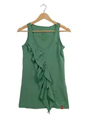 Vorschaubild 1 von Damen Top Rüschen Grün Baumwolle Gr. XS Feminin