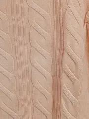 Vorschaubild 4 von Damen Pullover Strickpullover Zopfmuster Gr. 40 L Rosa Baumwolle Modal